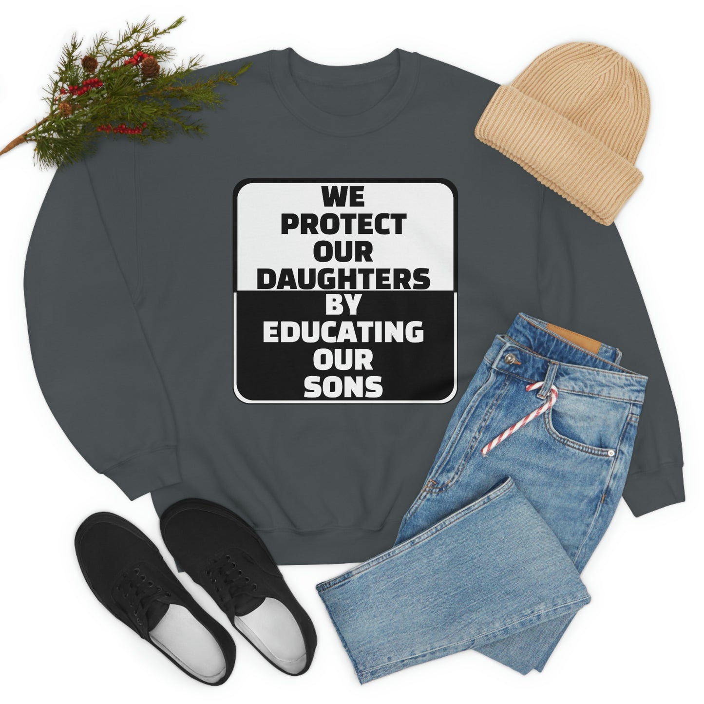 Educate our Sons - Gender Equality - Unisex Heavy Blend™ Crewneck Sweatshirt