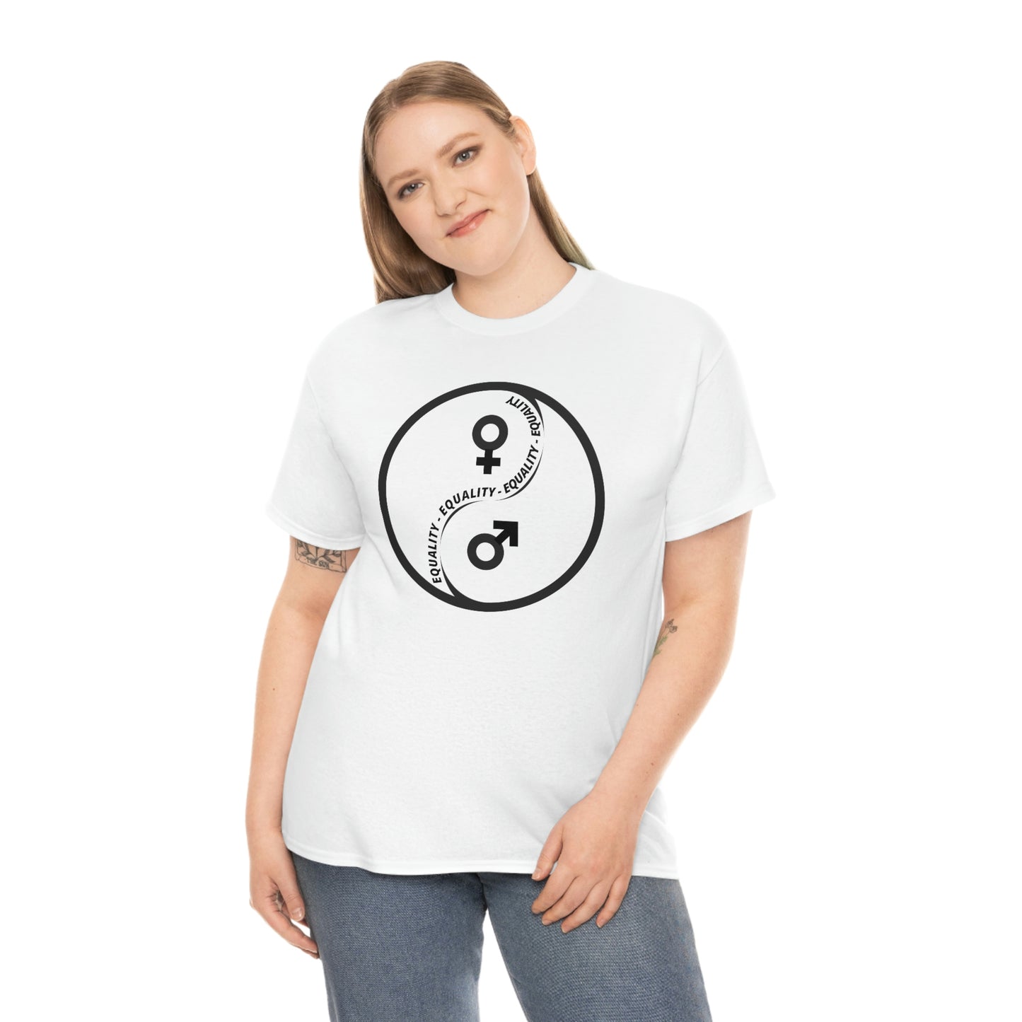 Yin Yang Equality - Gender Equality - Unisex Heavy Cotton Tee