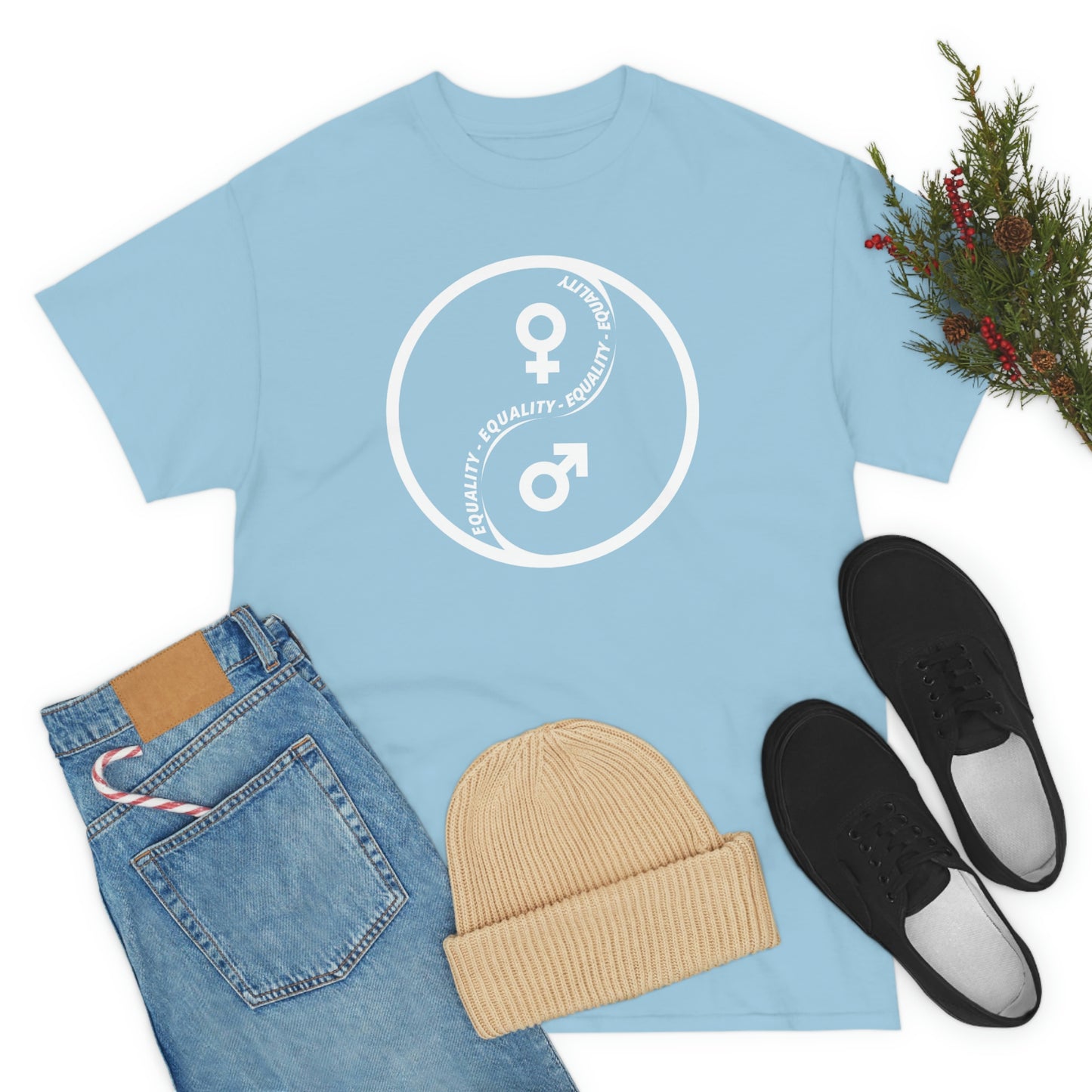 Yin Yang Equality - Gender Equality - Unisex Heavy Cotton Tee