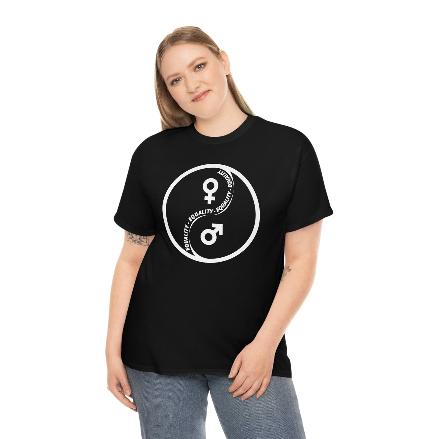 Yin Yang Equality - Gender Equality - Unisex Heavy Cotton Tee