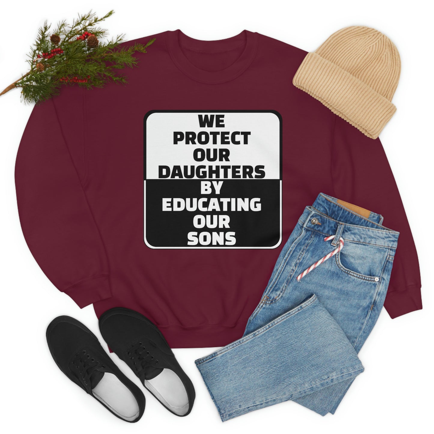 Educate our Sons - Gender Equality - Unisex Heavy Blend™ Crewneck Sweatshirt