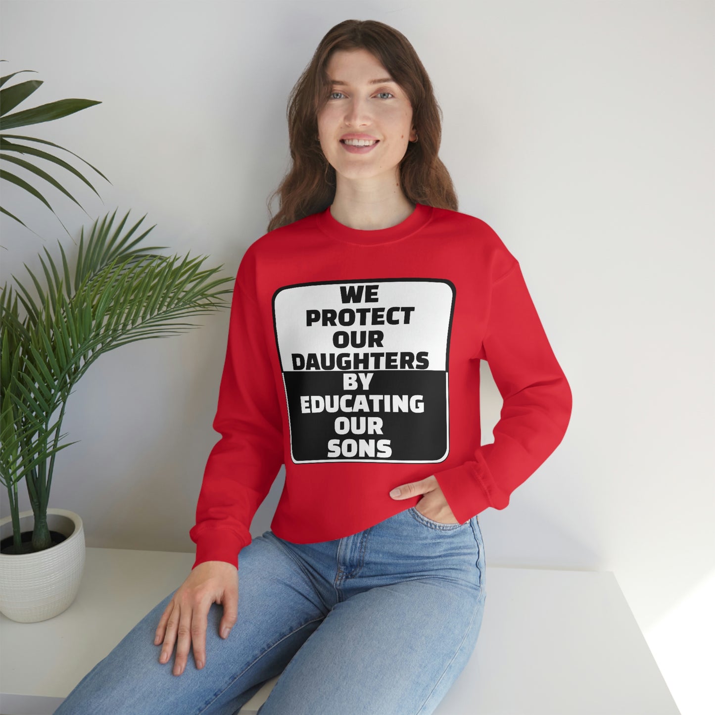 Educate our Sons - Gender Equality - Unisex Heavy Blend™ Crewneck Sweatshirt