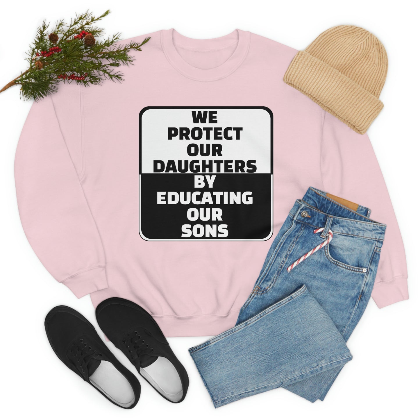 Educate our Sons - Gender Equality - Unisex Heavy Blend™ Crewneck Sweatshirt