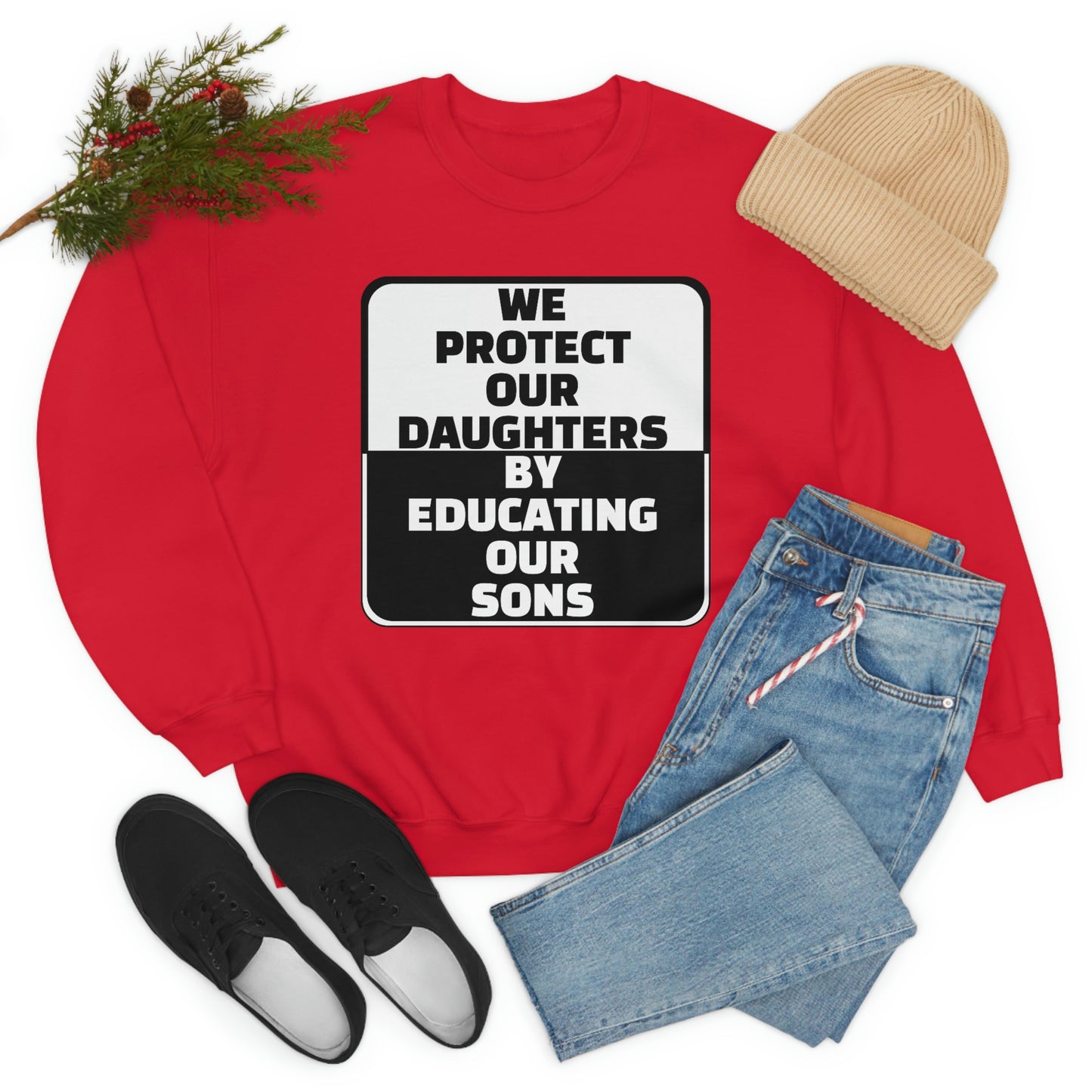 Educate our Sons - Gender Equality - Unisex Heavy Blend™ Crewneck Sweatshirt