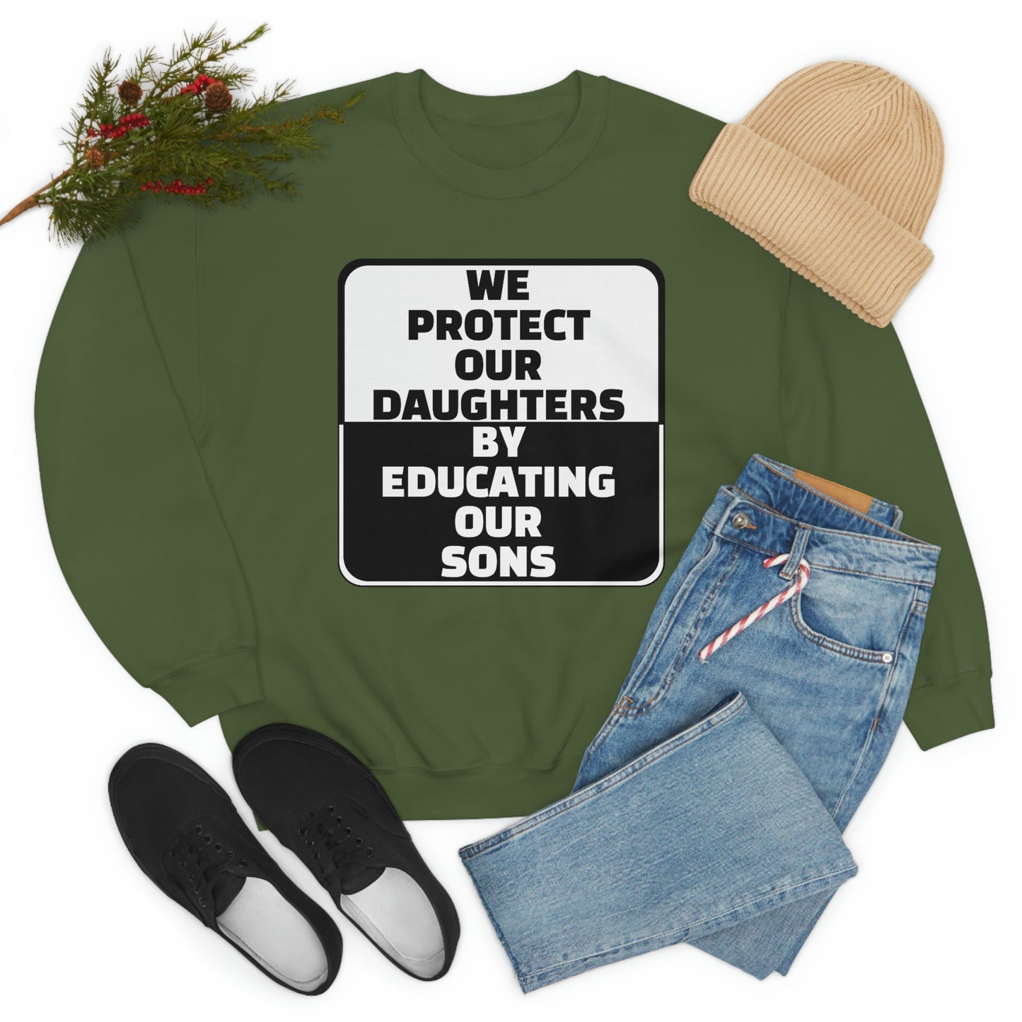 Educate our Sons - Gender Equality - Unisex Heavy Blend™ Crewneck Sweatshirt